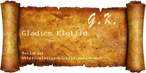 Gladics Klotild névjegykártya
